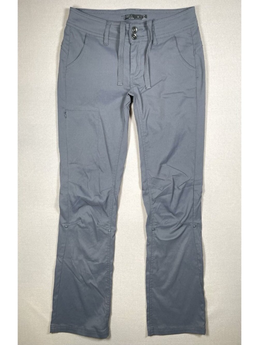 Prana Halle Zion Outdoor Hiking Snap Roll Up Gray Pants - Women Size 0 X 31